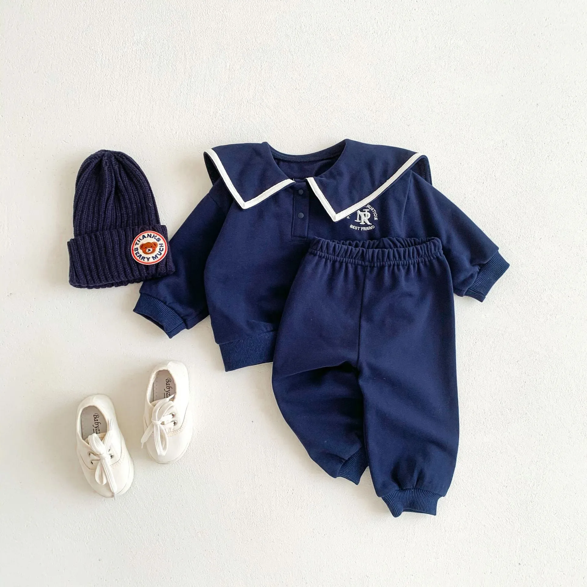 2 Pieces Set Baby Kid Girls Boys Sports Solid Color Tops And Pants Wholesale 23101929