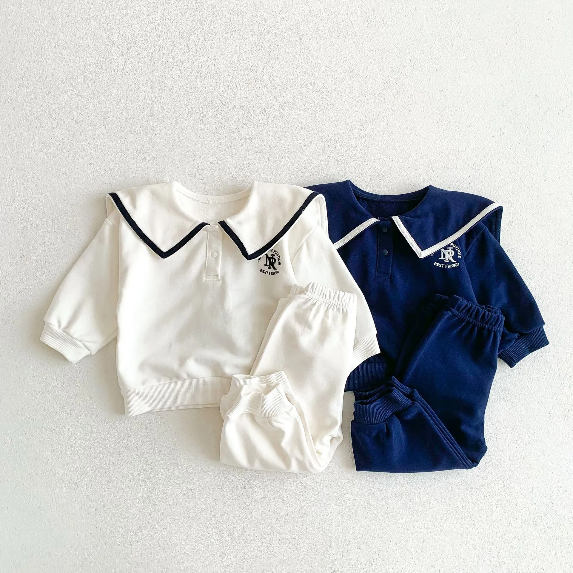 2 Pieces Set Baby Kid Girls Boys Sports Solid Color Tops And Pants Wholesale 23101929