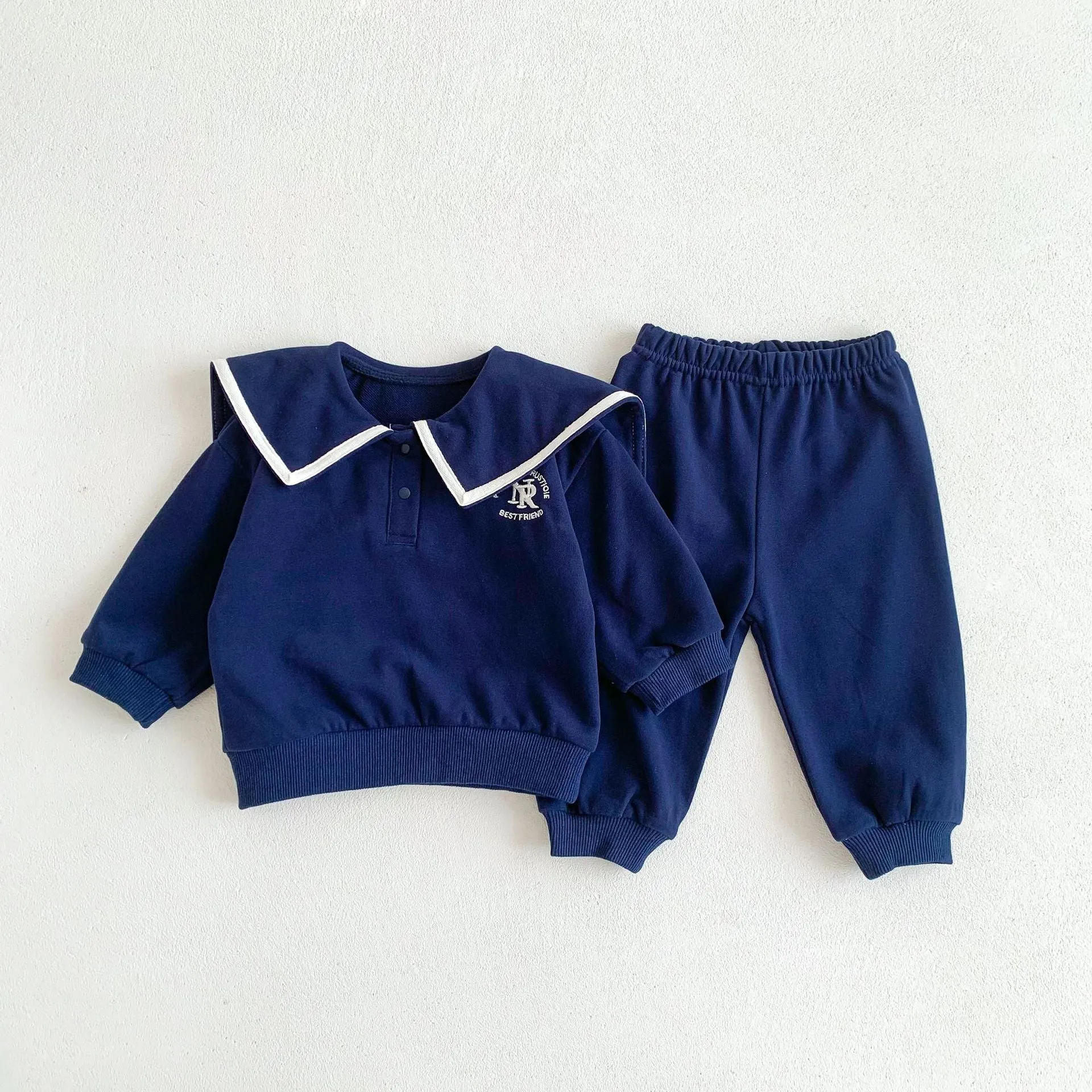 2 Pieces Set Baby Kid Girls Boys Sports Solid Color Tops And Pants Wholesale 23101929