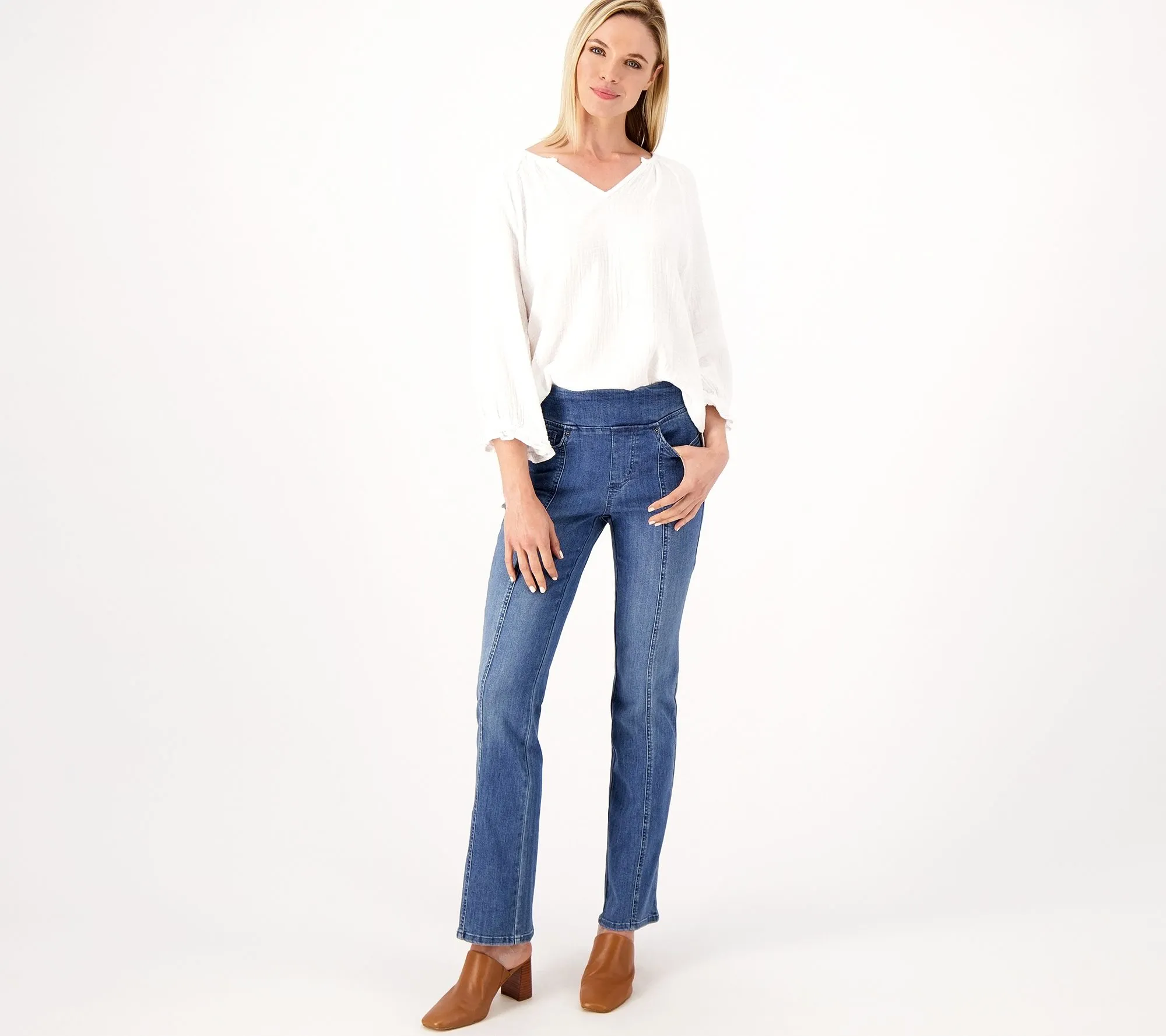 "As Is" Belle by Kim Gravel Reg Primabelle Seamed Boot Cut Jeans