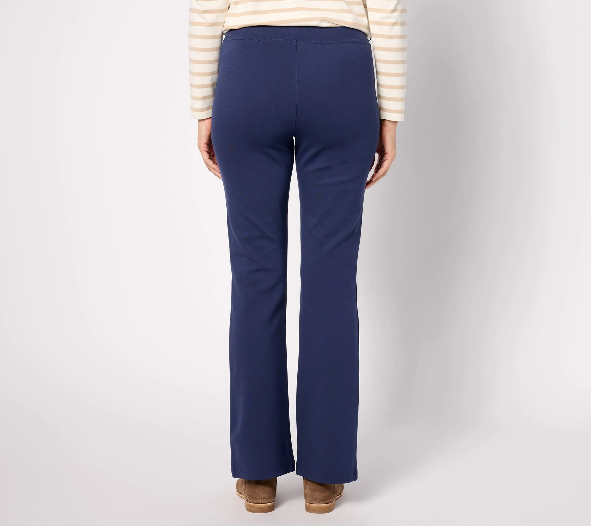 "As Is" Belle by Kim Gravel Regular Ponte Sailor Boot-Cut Pants