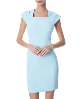 Alice + Olivia Kiro Womens Pleated Square Neck Sheath Dress