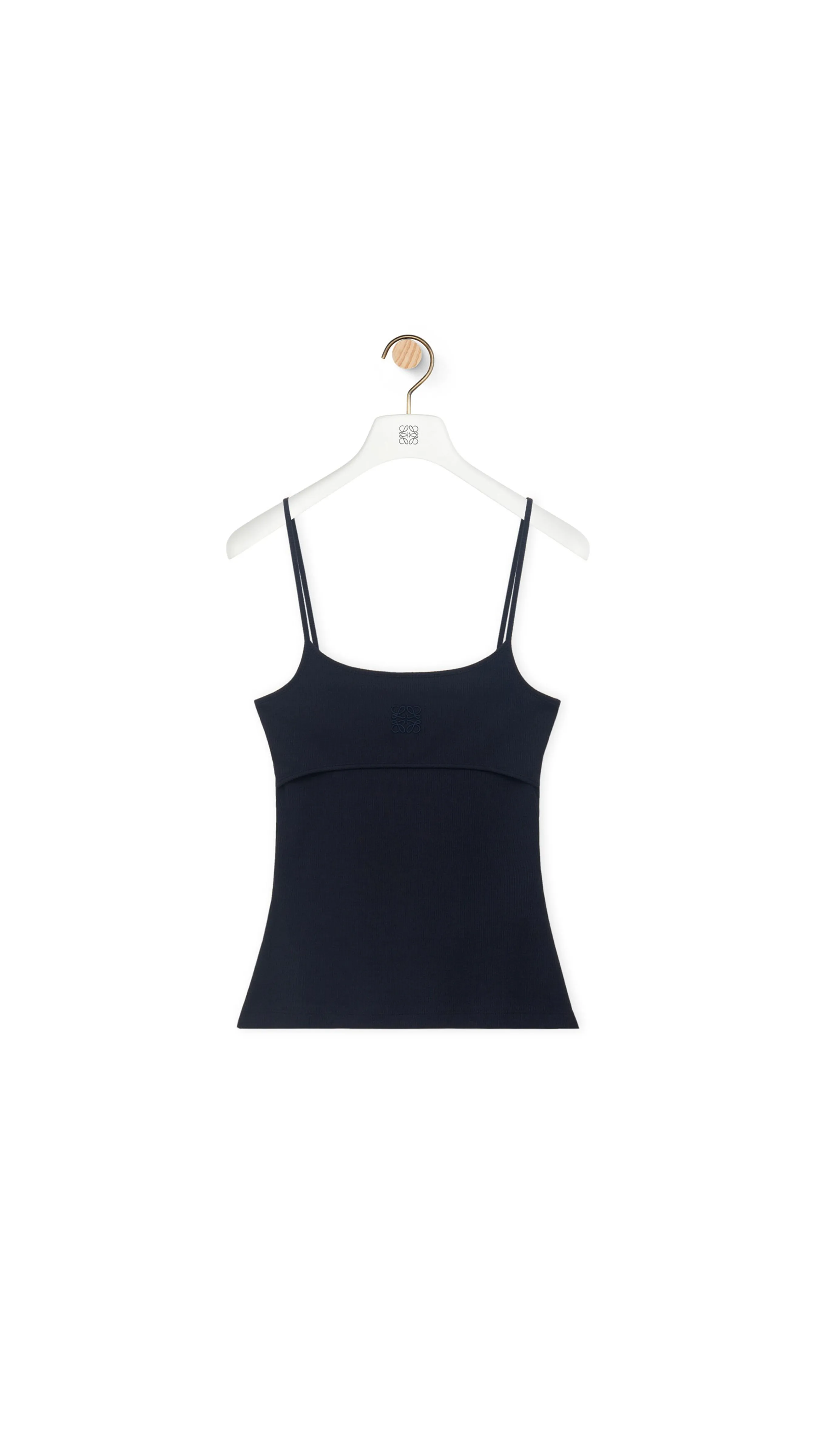 Anagram Strappy Top in Cotton - Ocean Blue