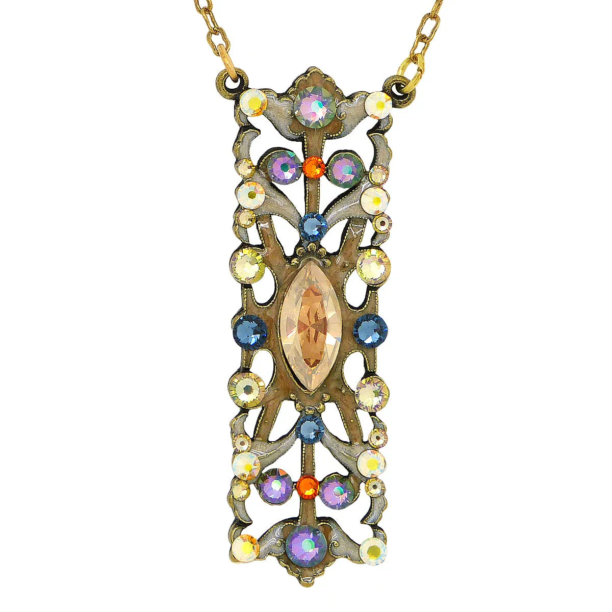 Anne Koplik Light Colorado Topaz Art Nouveau Necklace Swarovski Crystal NK4637LCT