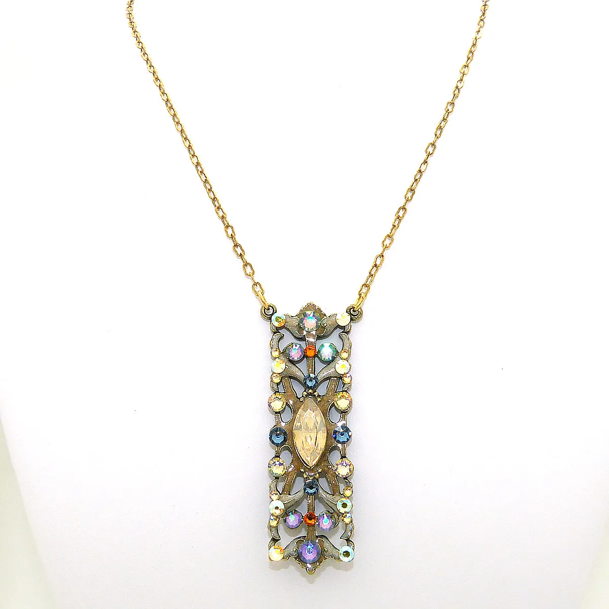 Anne Koplik Light Colorado Topaz Art Nouveau Necklace Swarovski Crystal NK4637LCT