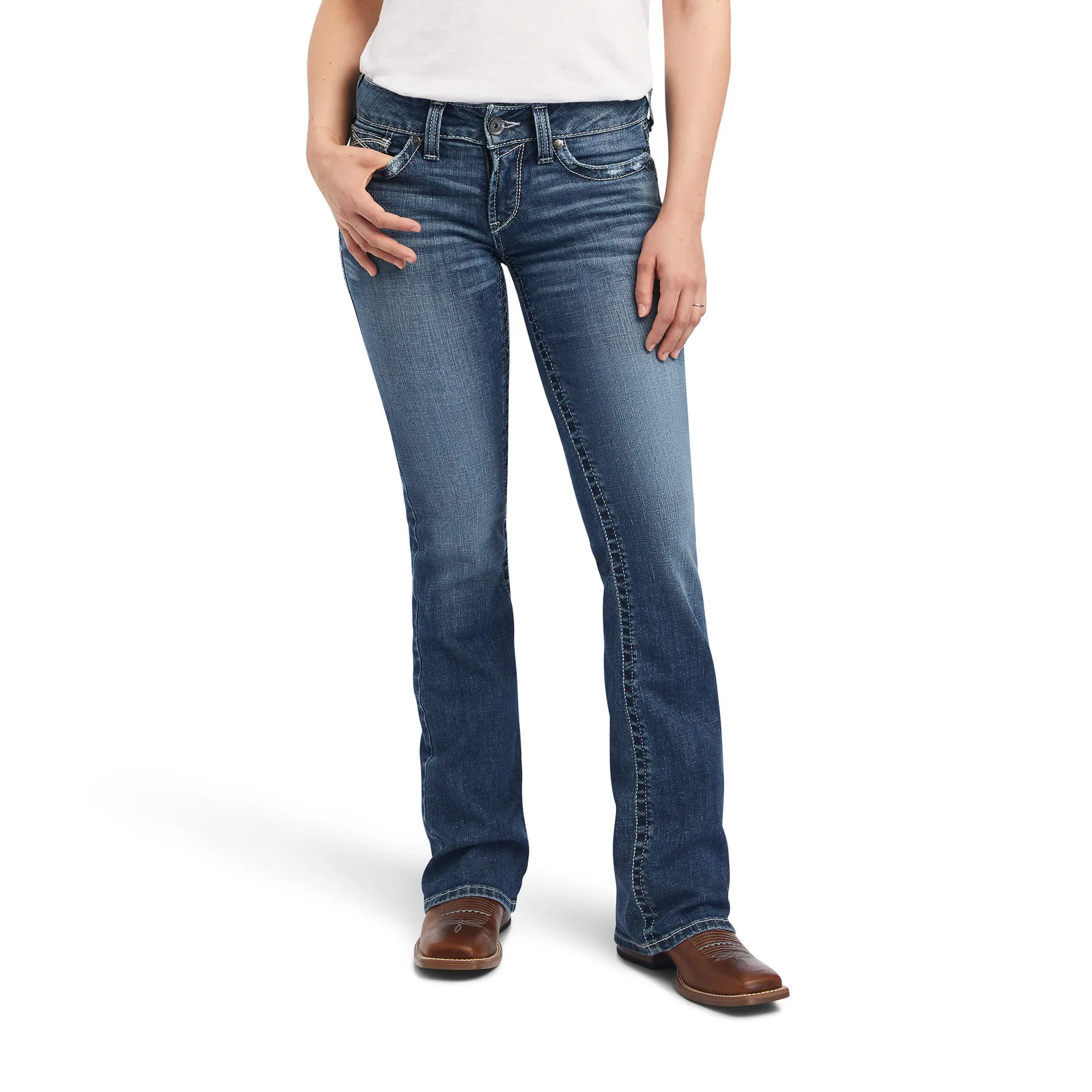 Ariat Womens Canadian Mid Rise Boot Cut Jeans