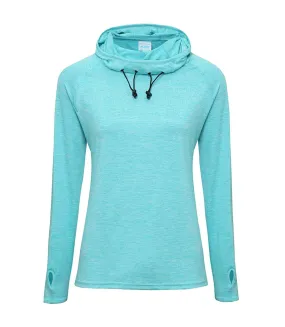 AWDis Just Cool Womens/Ladies Girlie Cowl Neck Baselayer Top (Ocean Blue Melange) - UTRW5359