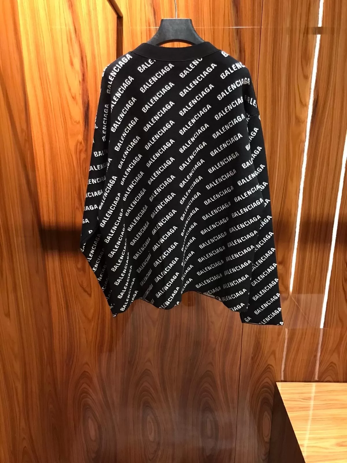 BALENCIAGA  |Men's mini allover logo cardigan in black