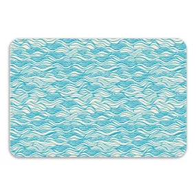 Beach House Decor, Waves Bath Mat, Nautical Bathroom Decor, Boho Bath Mat, Calm Ocean Waves, Beach Theme Bathroom Decor, Microfi