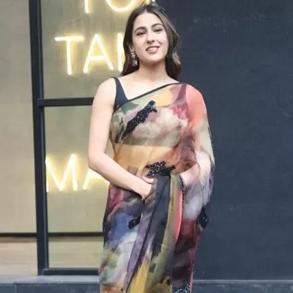 Bollywood Celebrity Sara Ali Khan inspired New Outstanding Jimmy Organza Silk Saree -BANDE001SAK