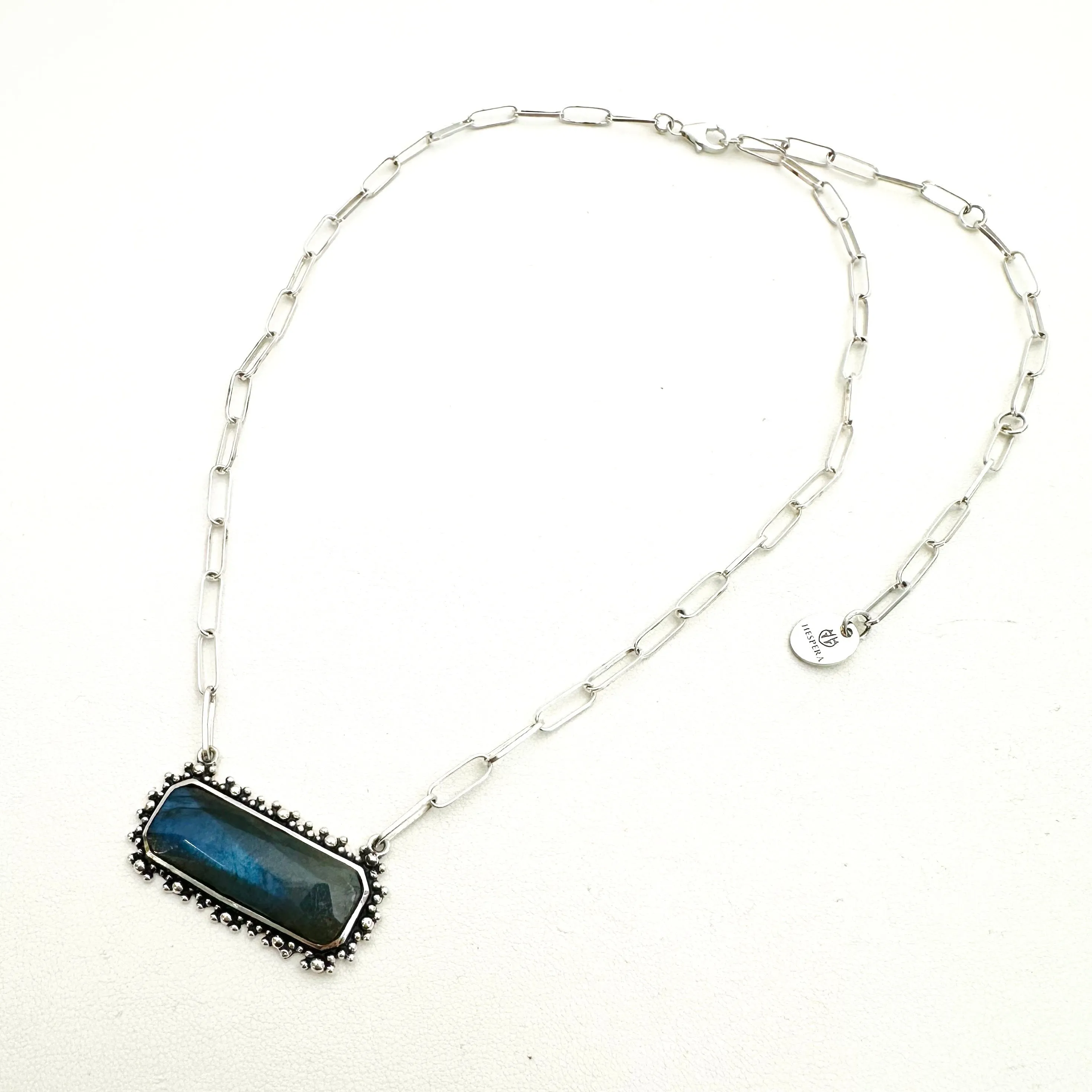 Brilliant Baguettes Bebe Necklace -  Labradorite