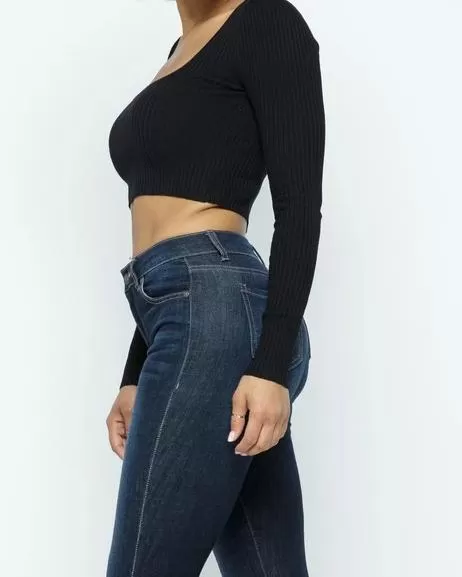 Carmen Ribbed Long Sleeve Top