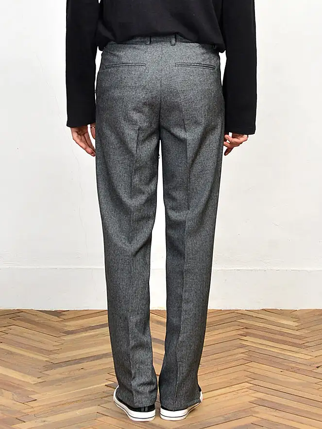 Charcoal Dark Grey Bootleg Cut Trousers Mens Formal Suits Pants Wide