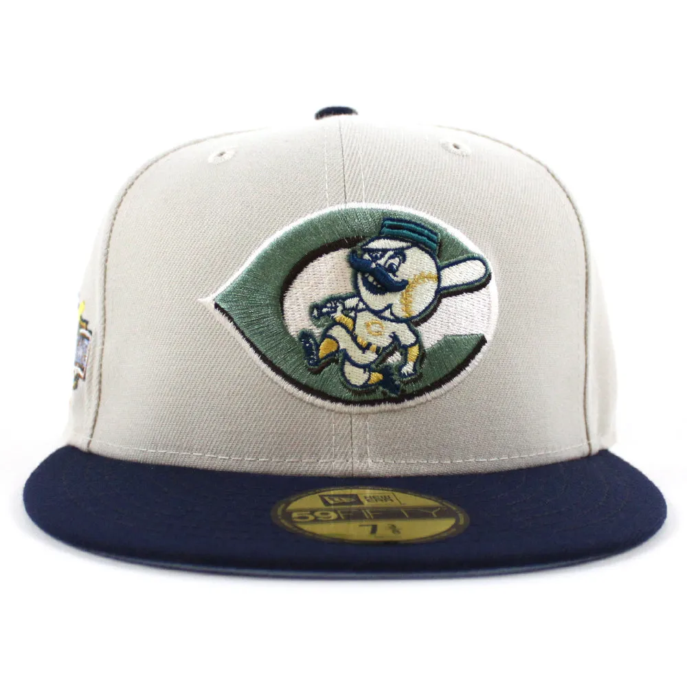 Cincinnati Reds 2015 All Star Game New Era 59Fifty Fitted Hat (Stone Ocean Navy Birdseye Blue Under Brim)