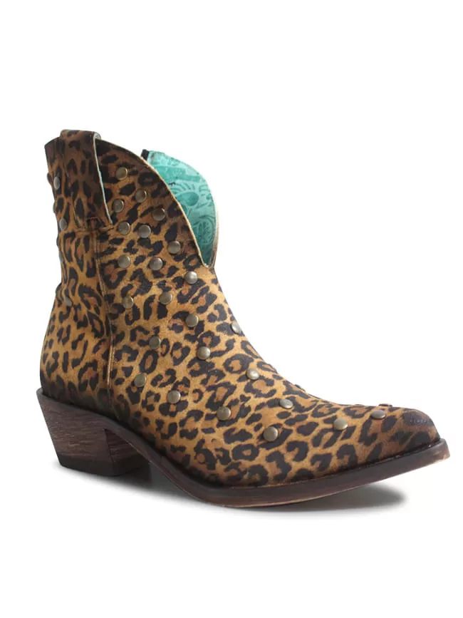 Corral Womens Sueded Leopard Print Zip Boots