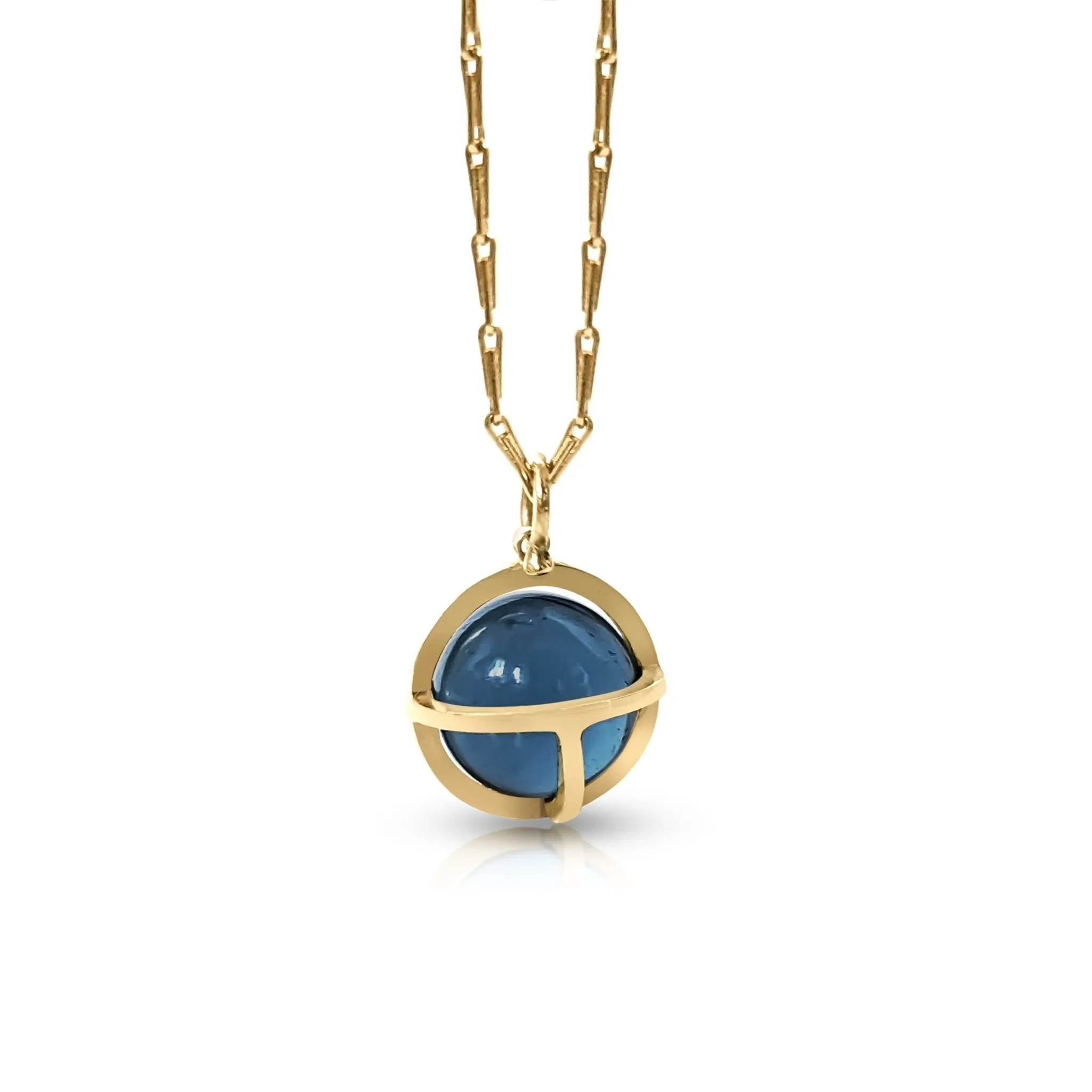 Drop of The Ocean - 18 carat gold Pendant with London Blue Topaz