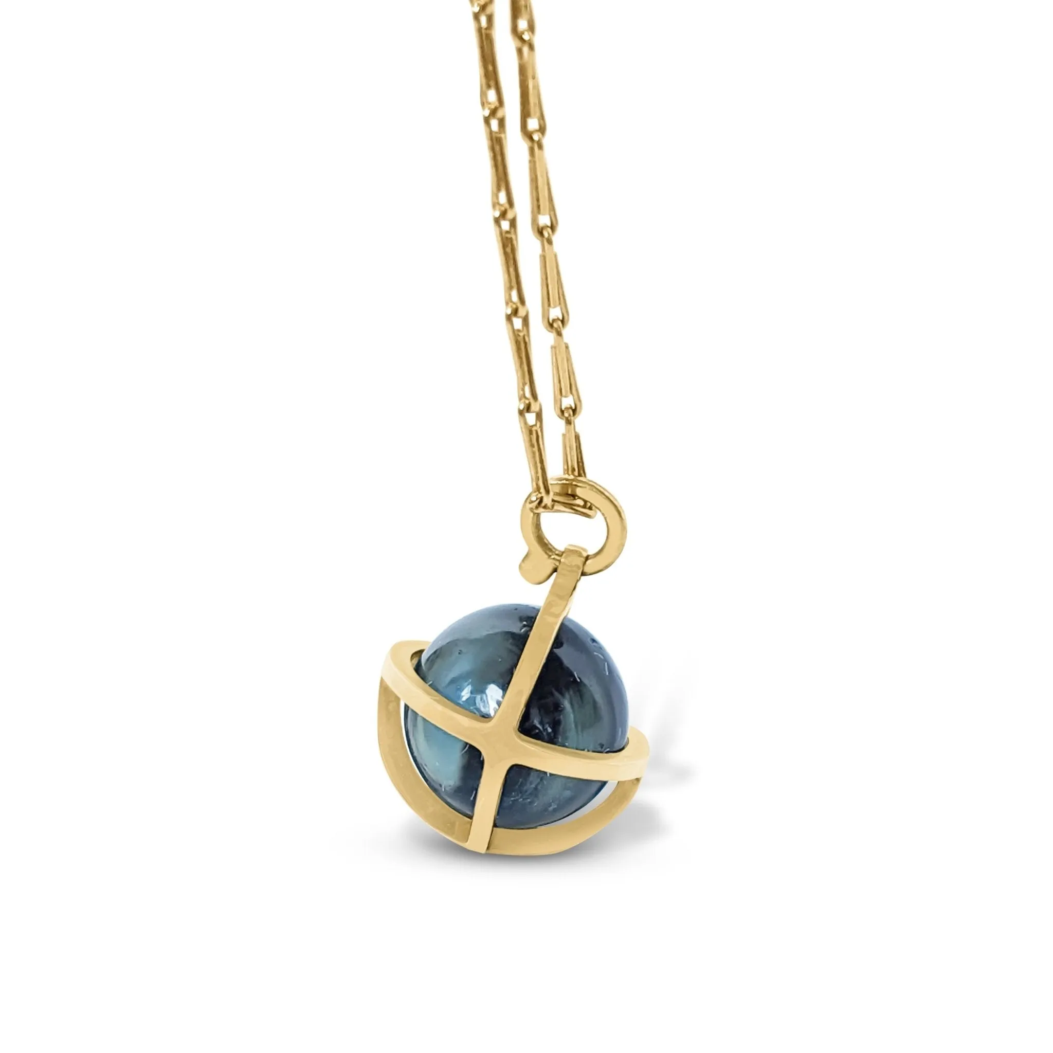 Drop of The Ocean - 18 carat gold Pendant with London Blue Topaz