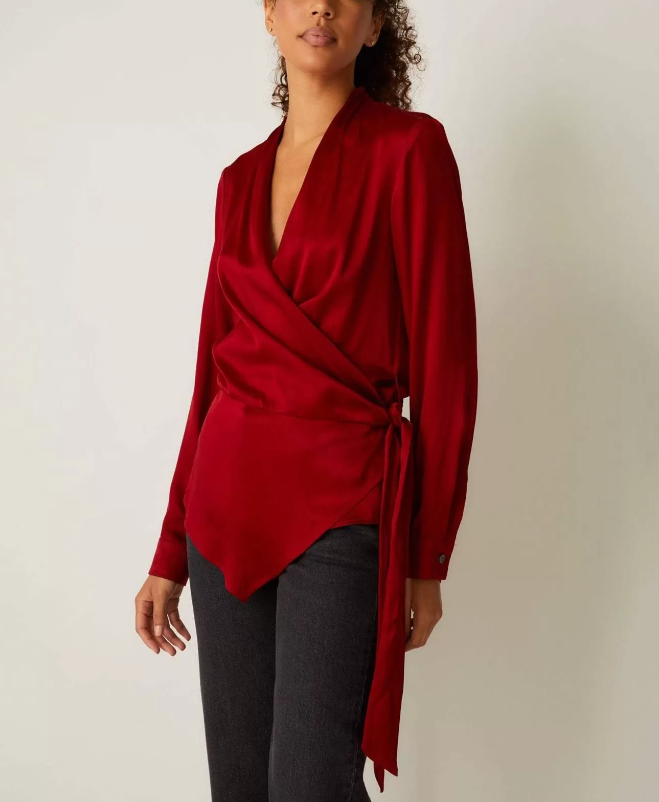 Fifteen Twenty Long Sleeve Wrap Blouse