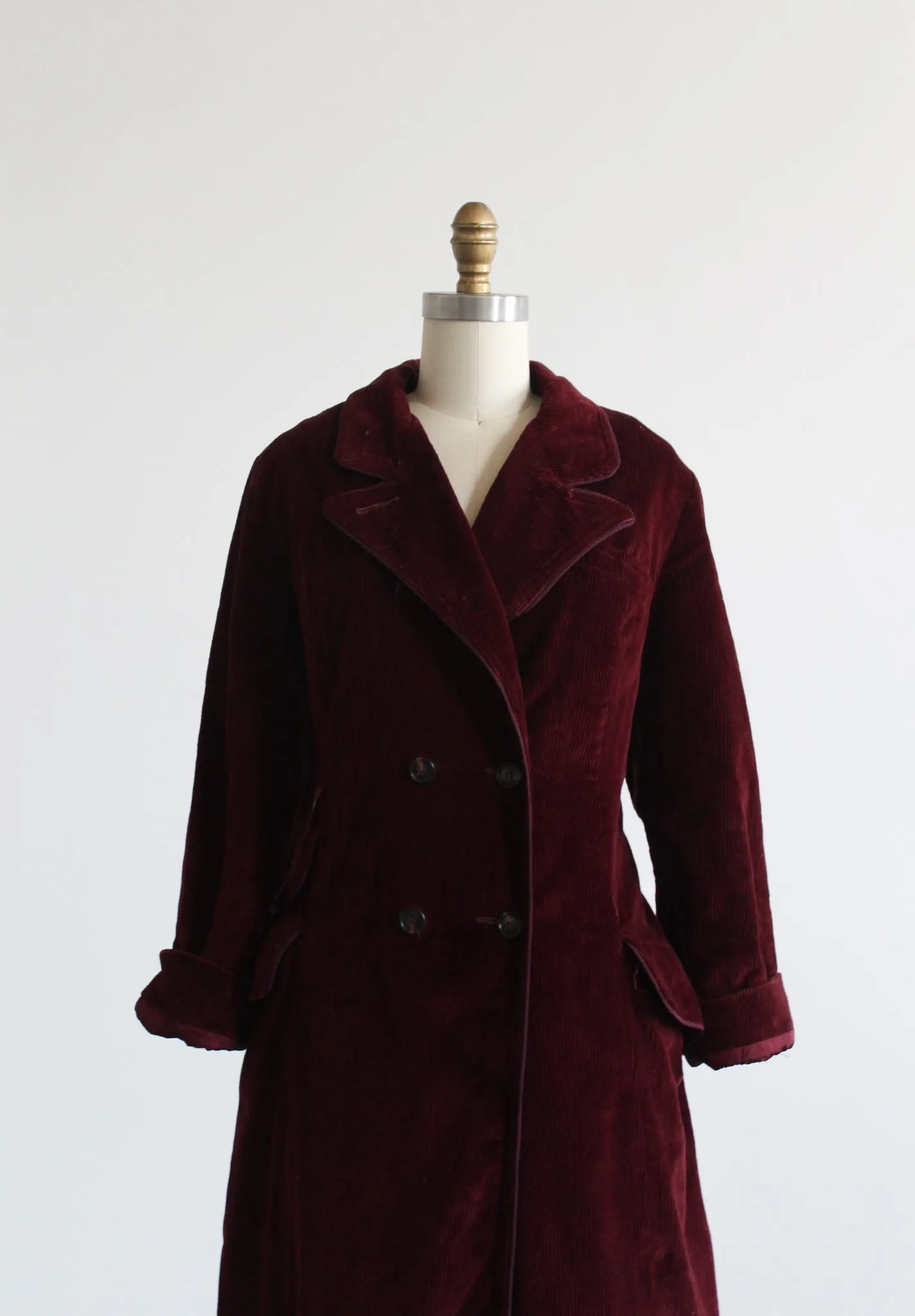 garnet corduroy trench