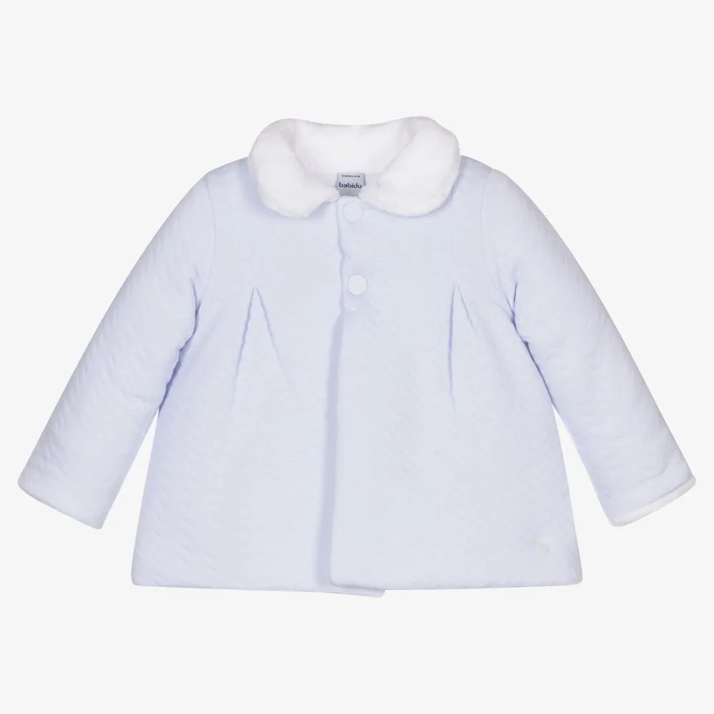 Girls Blue Cotton Coat