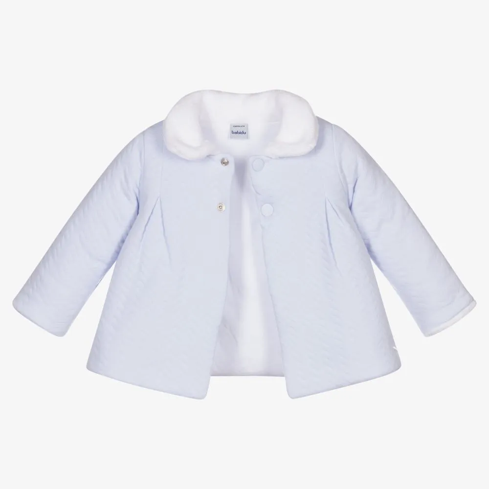 Girls Blue Cotton Coat