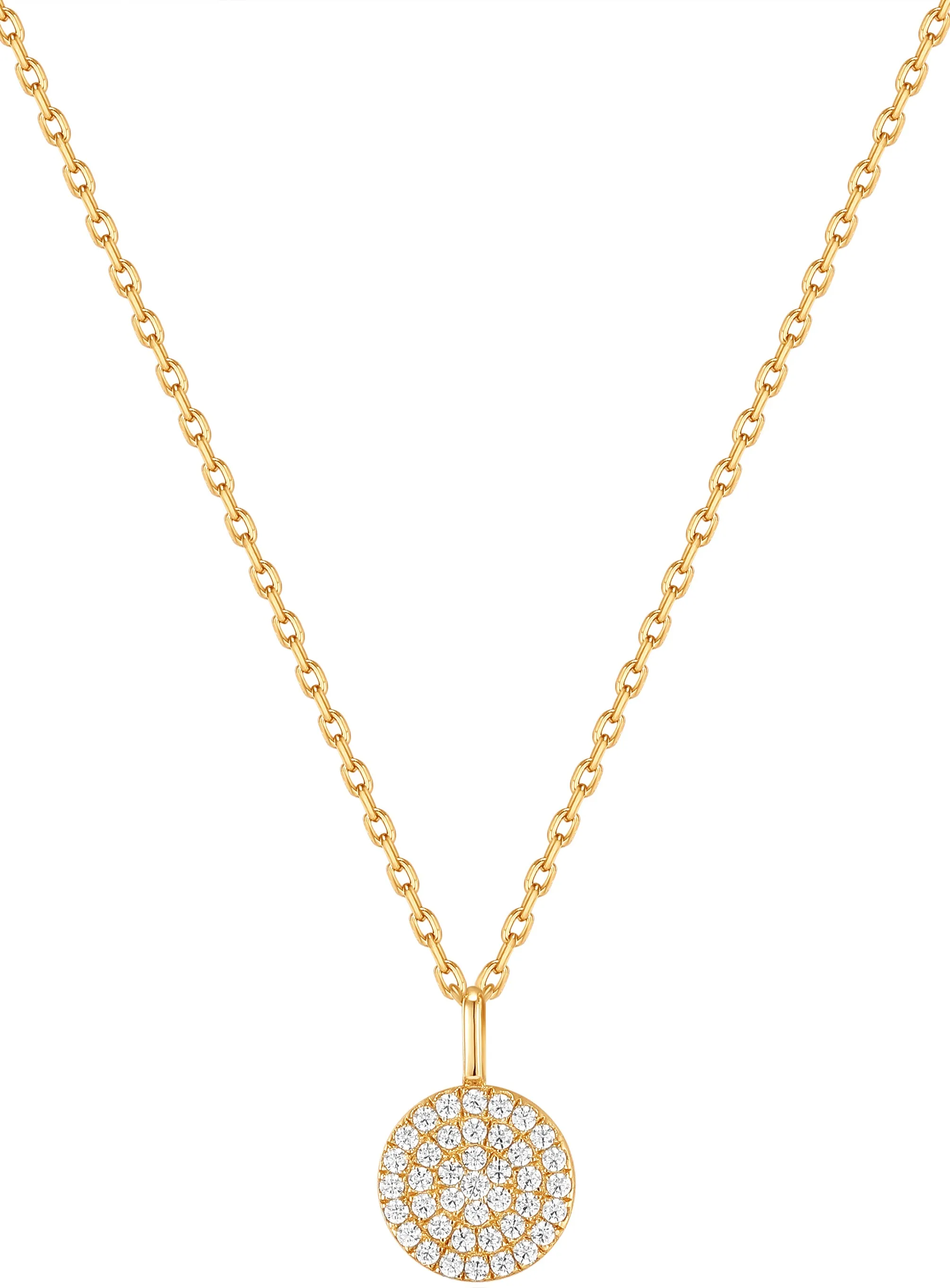 Glam Disc Pendant Necklace