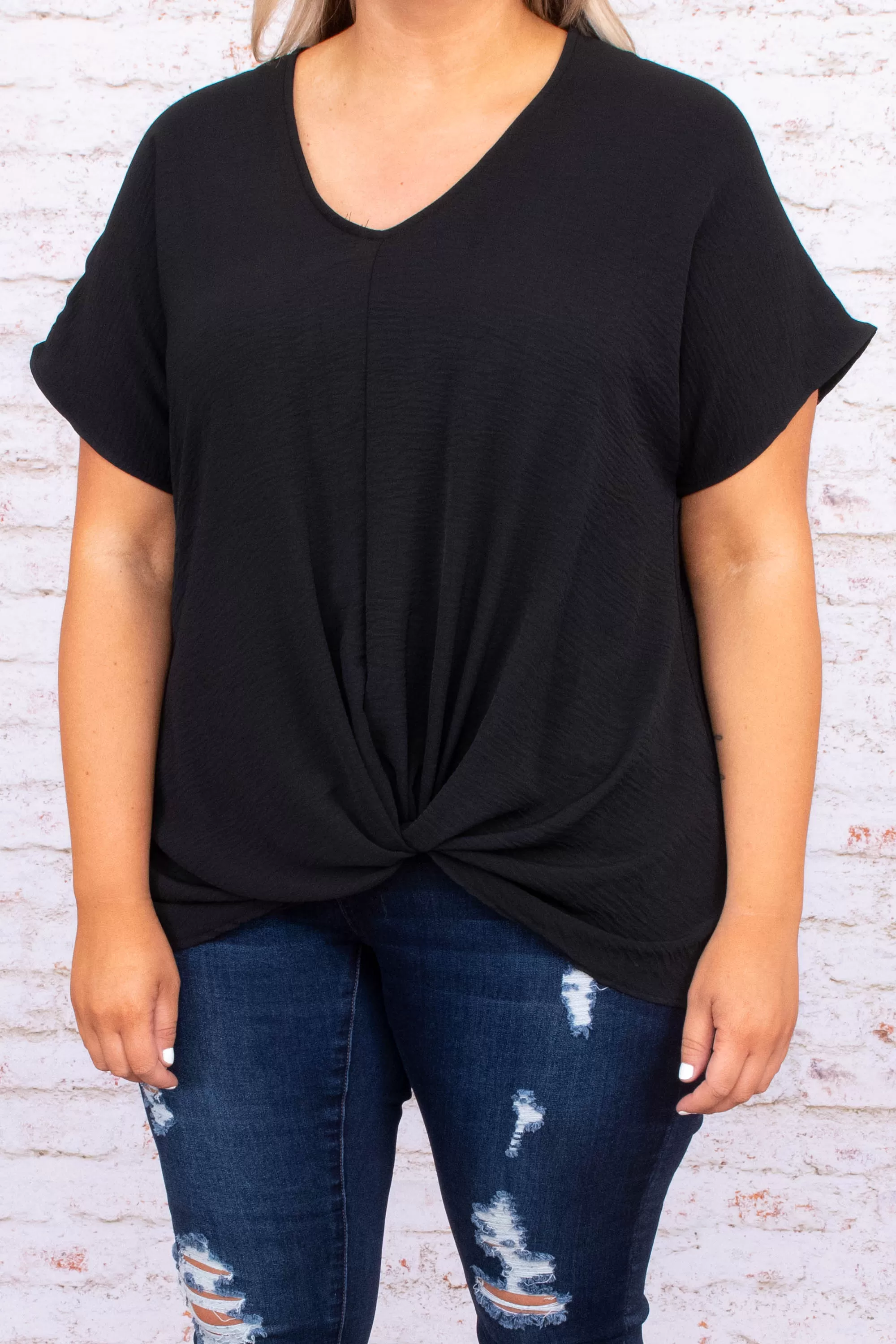 Hiding My Heart Blouse, Black