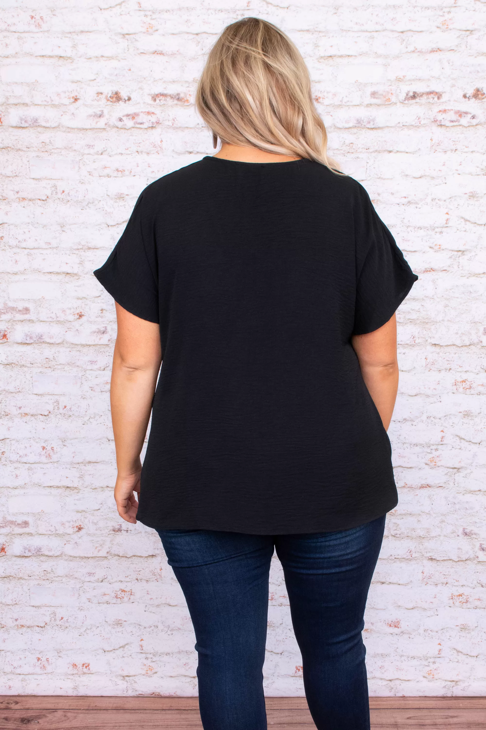 Hiding My Heart Blouse, Black