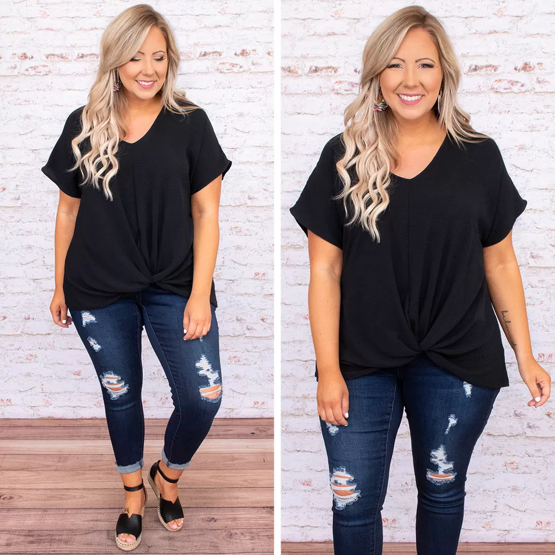 Hiding My Heart Blouse, Black