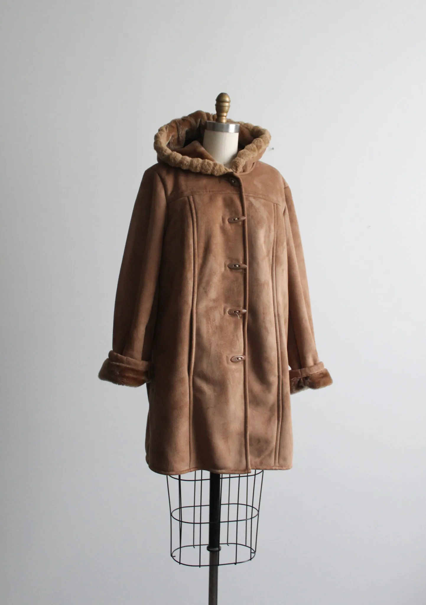 hooded sherpa coat