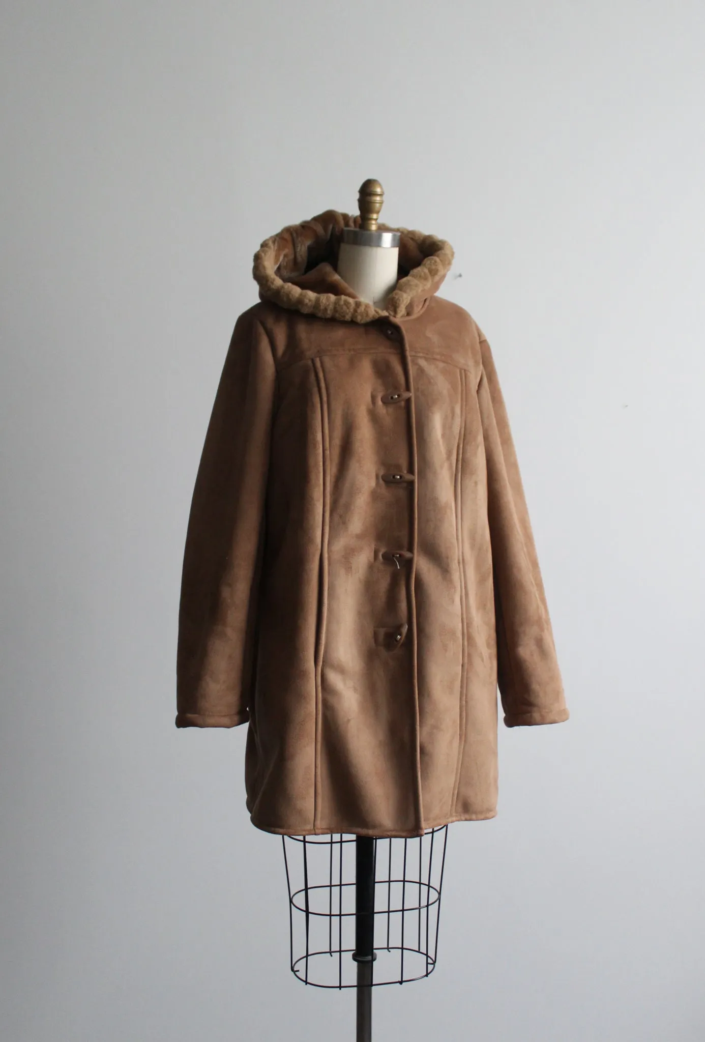 hooded sherpa coat