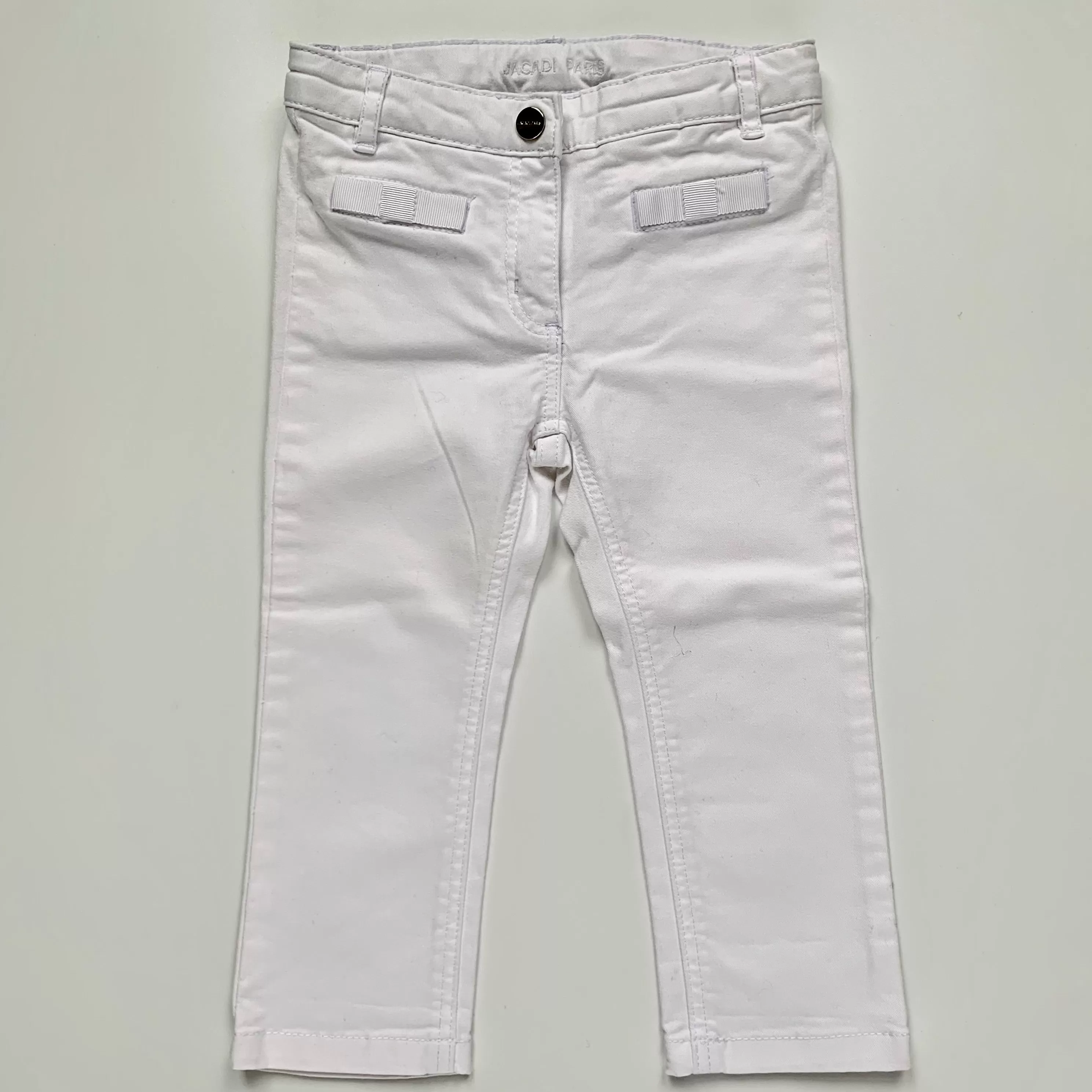 Jacadi White Jeans With Bows: 24 Months