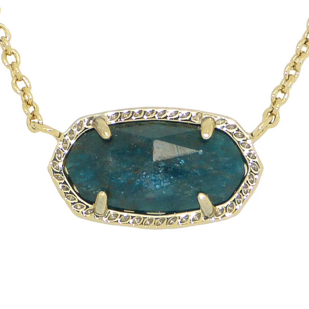 Kendra Scott Elisa Gold Pendant Necklace In Dark Blue Green Ret $60