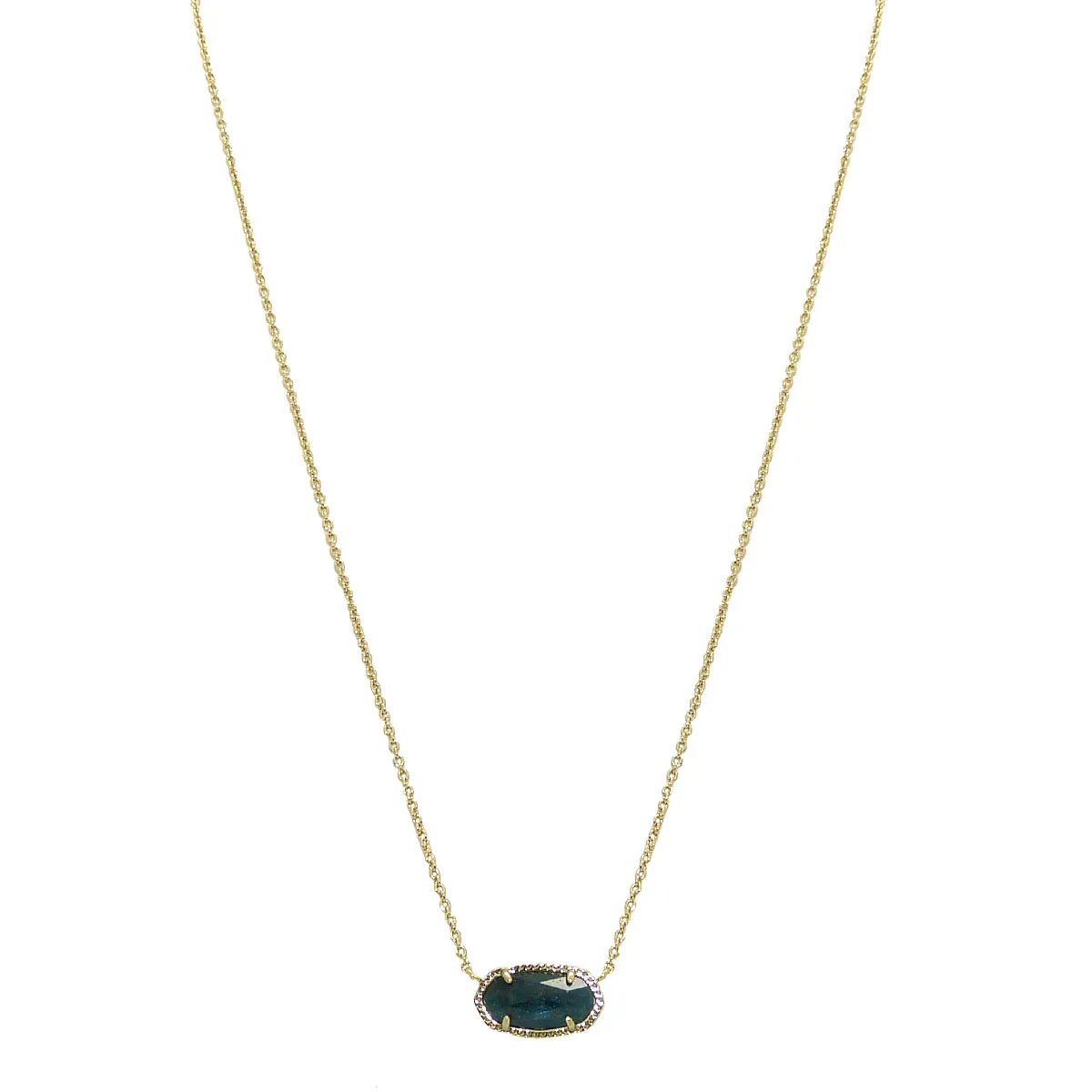 Kendra Scott Elisa Gold Pendant Necklace In Dark Blue Green Ret $60