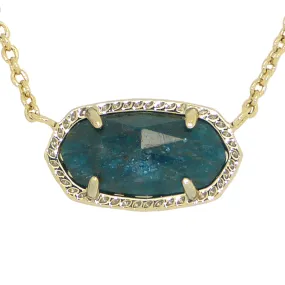 Kendra Scott Elisa Gold Pendant Necklace In Dark Blue Green Ret $60