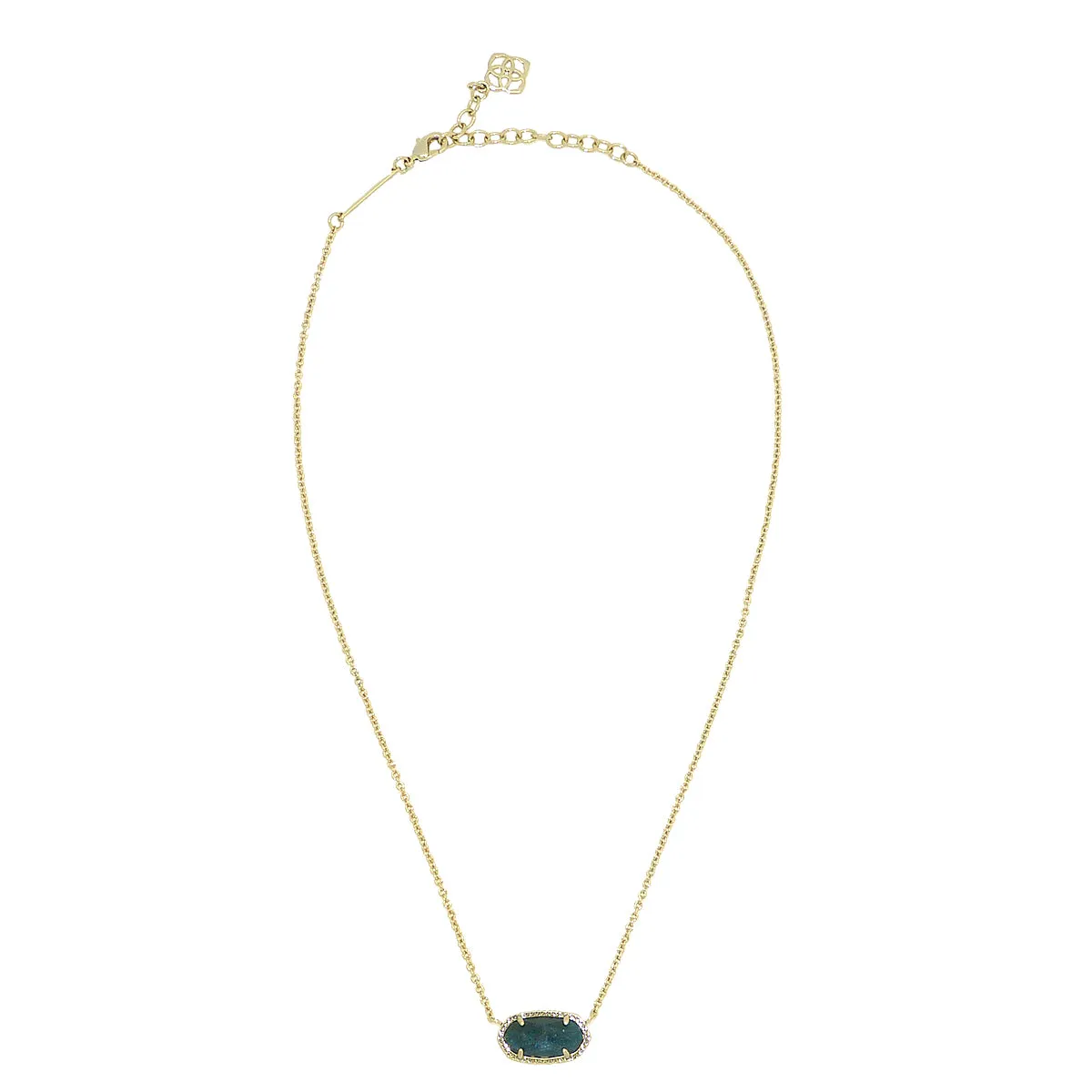 Kendra Scott Elisa Gold Pendant Necklace In Dark Blue Green Ret $60