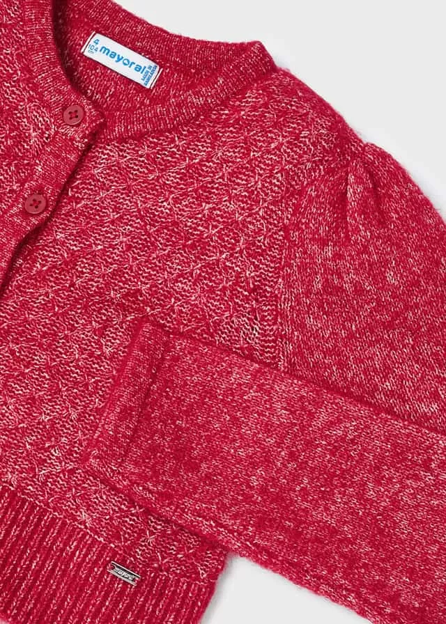 Knitting cardigan for girl - Red