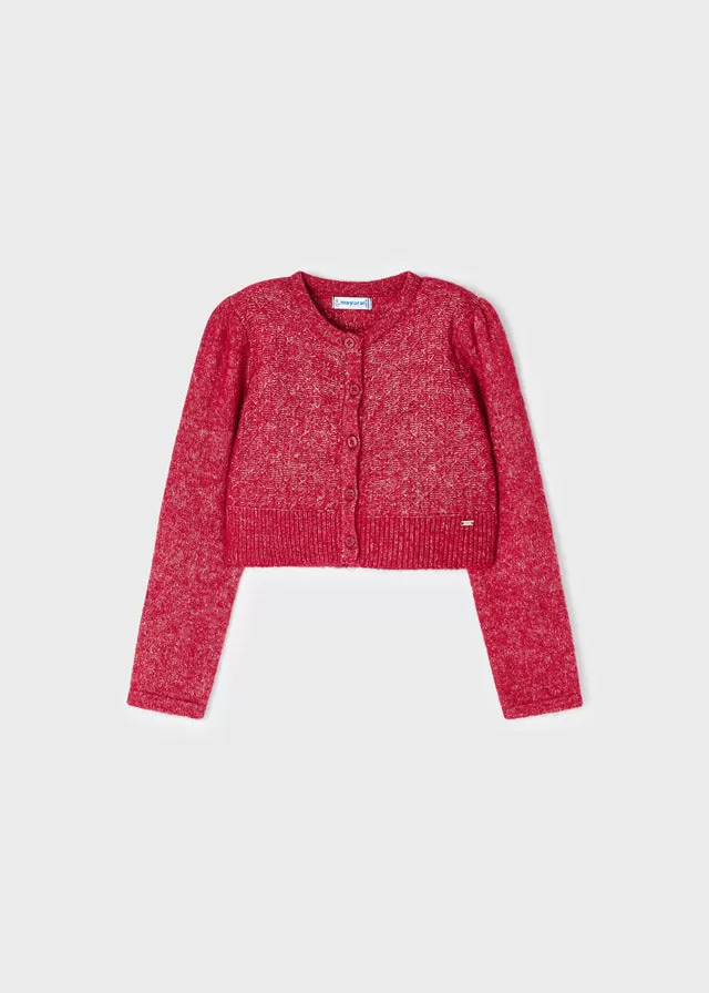 Knitting cardigan for girl - Red