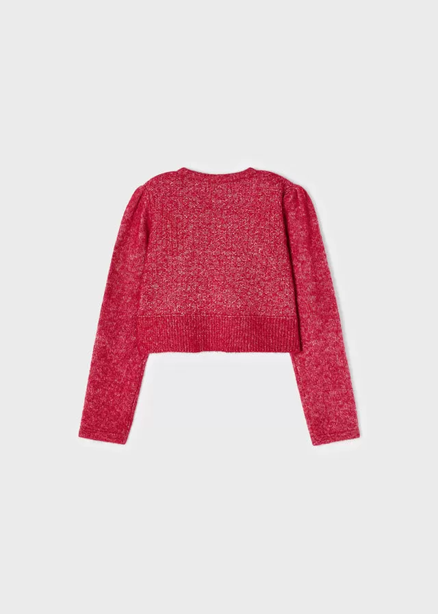 Knitting cardigan for girl - Red