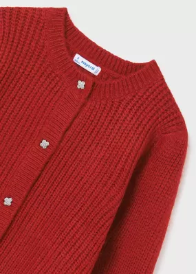 Knitting cardigan for teen girl - Red