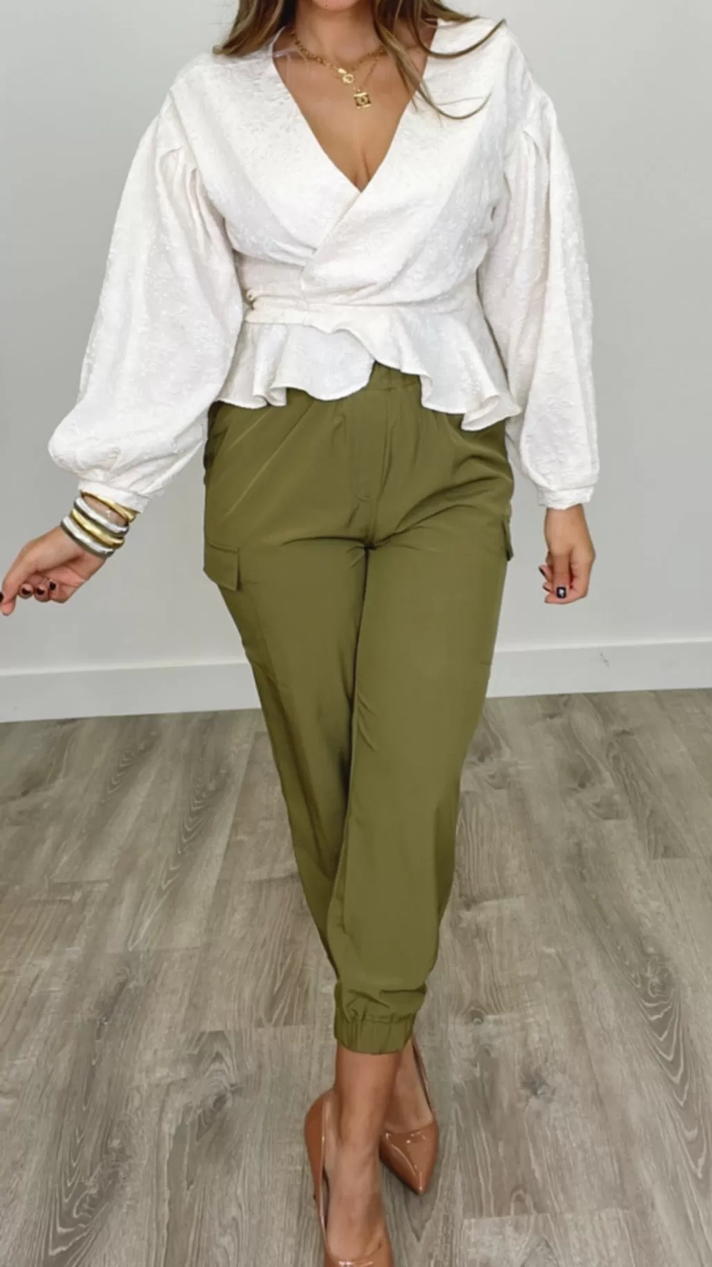 Kylie Wrap Cream Blouse