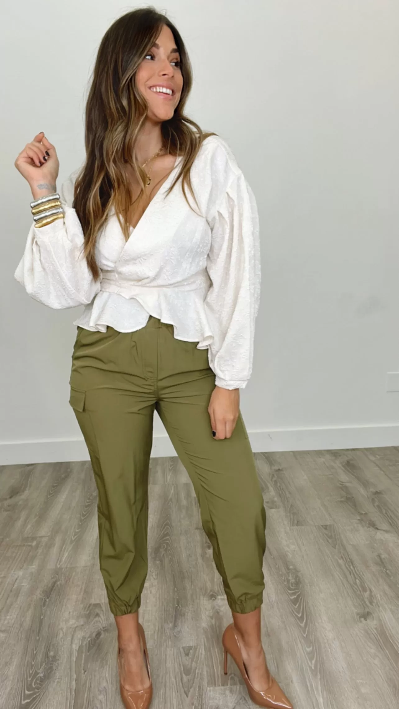 Kylie Wrap Cream Blouse