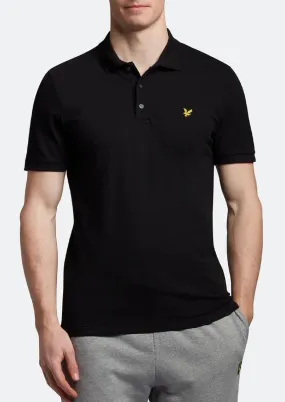 Lyle & Scott Crest Tipped Short Sleeve Polo Shirt Jet Black