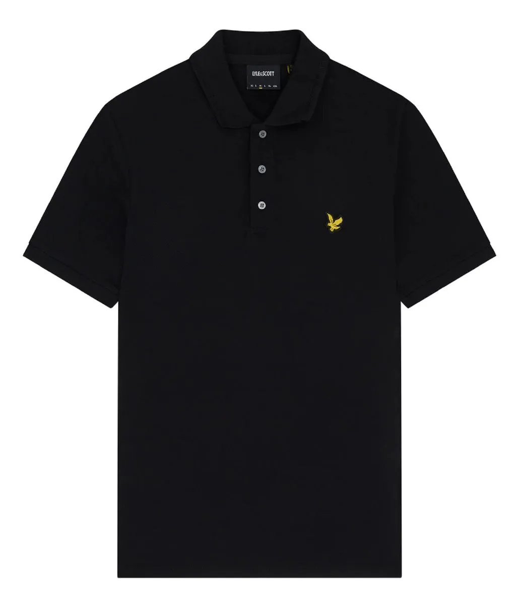 Lyle & Scott Crest Tipped Short Sleeve Polo Shirt Jet Black