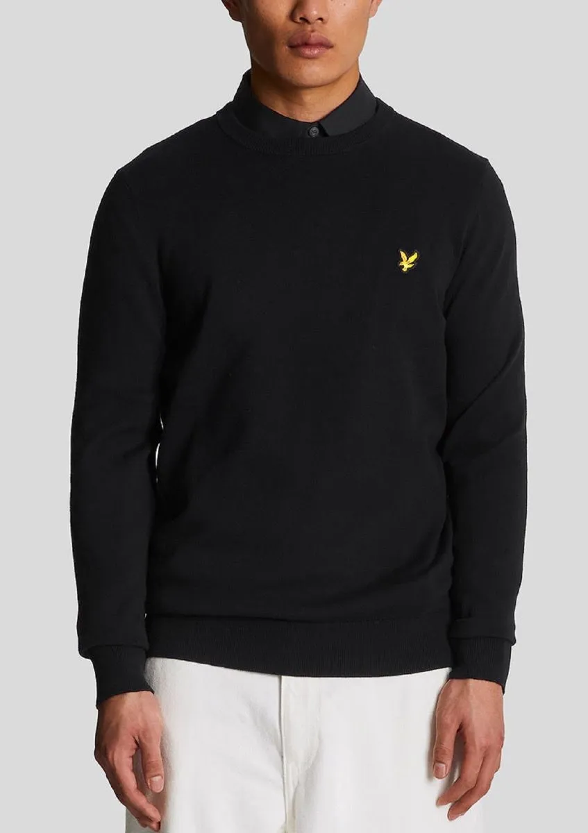 Lyle & Scott Knitted Crew Neck Jumper Jet Black