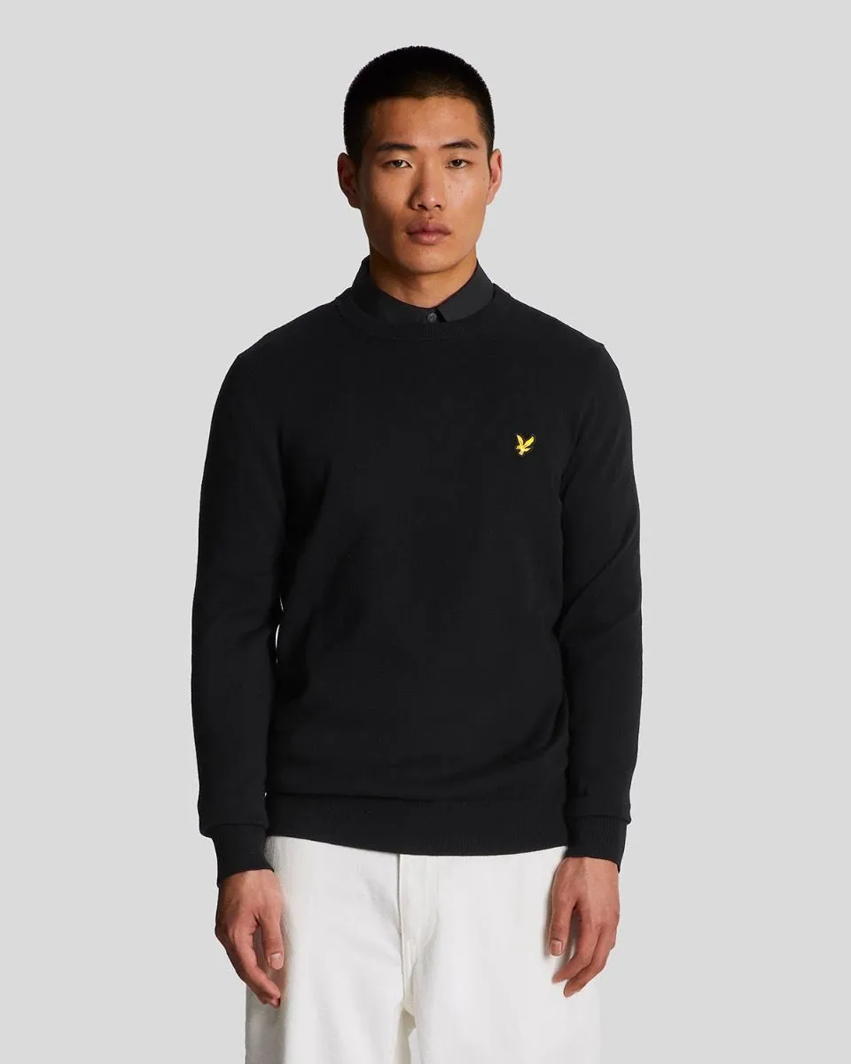 Lyle & Scott Knitted Crew Neck Jumper Jet Black