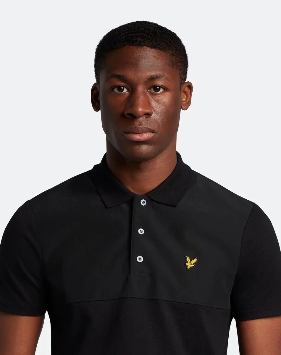 Lyle & Scott Softshell Panel Polo Shirt Jet Black