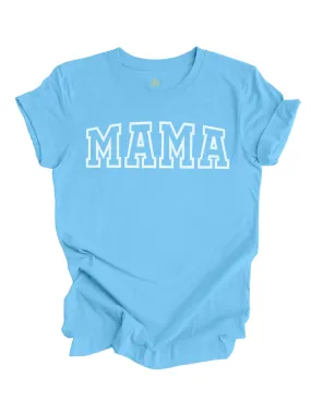 MAMA Varsity Short Sleeve Shirt - Ocean Blue