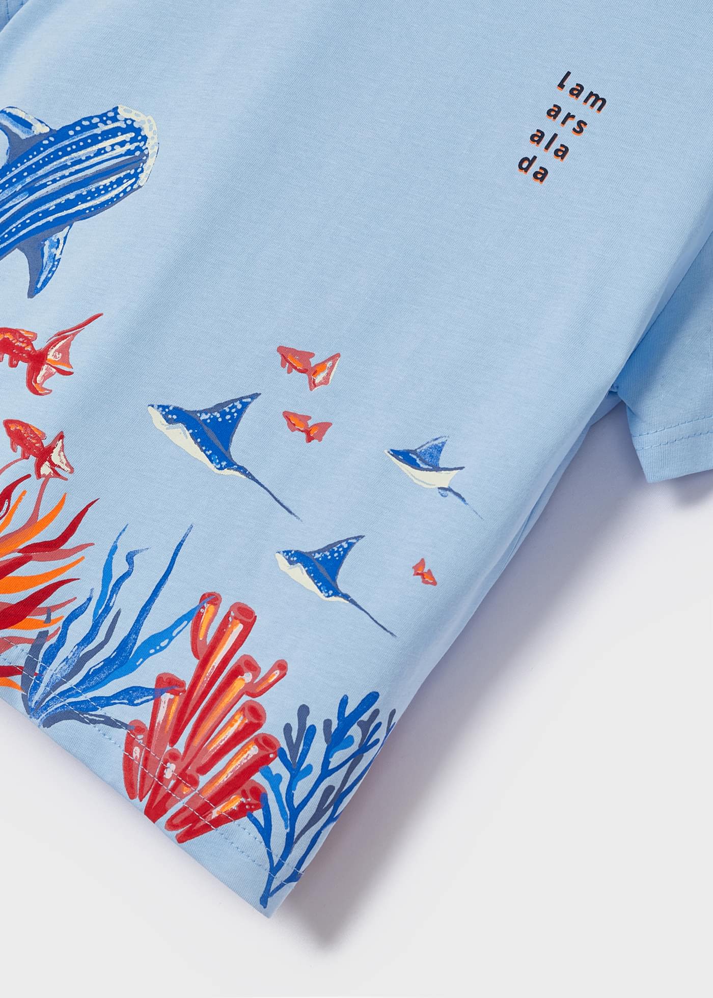 Mayoral Mini T-Shirt w/ Ocean Graphic_ Light Blue 3008-46