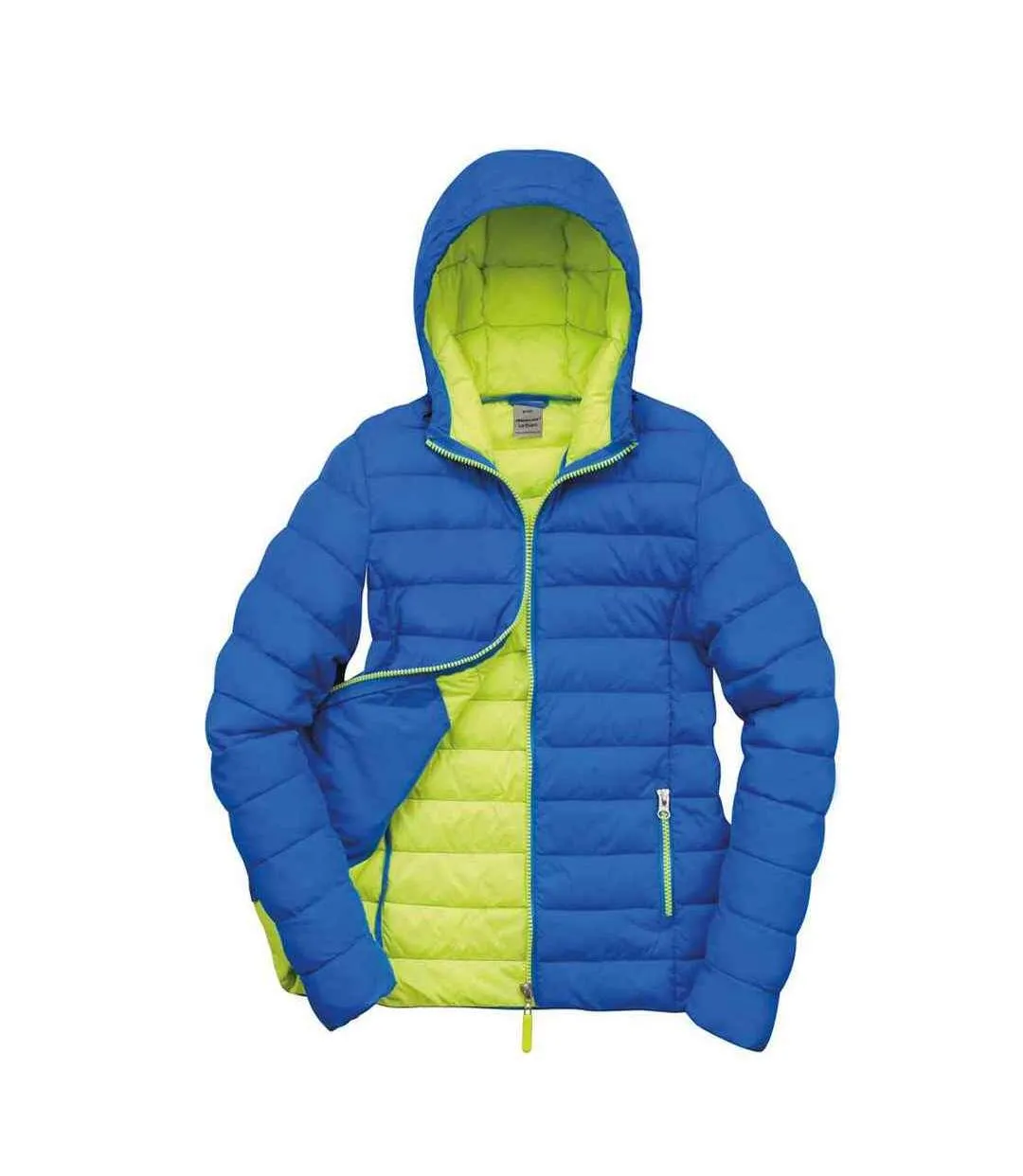 Mens snow bird hooded jacket ocean blue/lime Result Urban